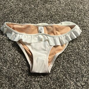 NEW J. Crew Ruffle bikini bottom in white, XS